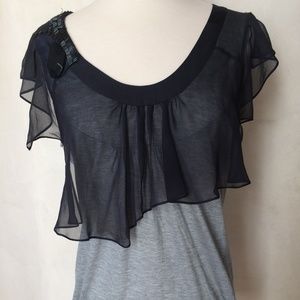 Chiffon/Cotton Hanii Y short sleeve top Size L